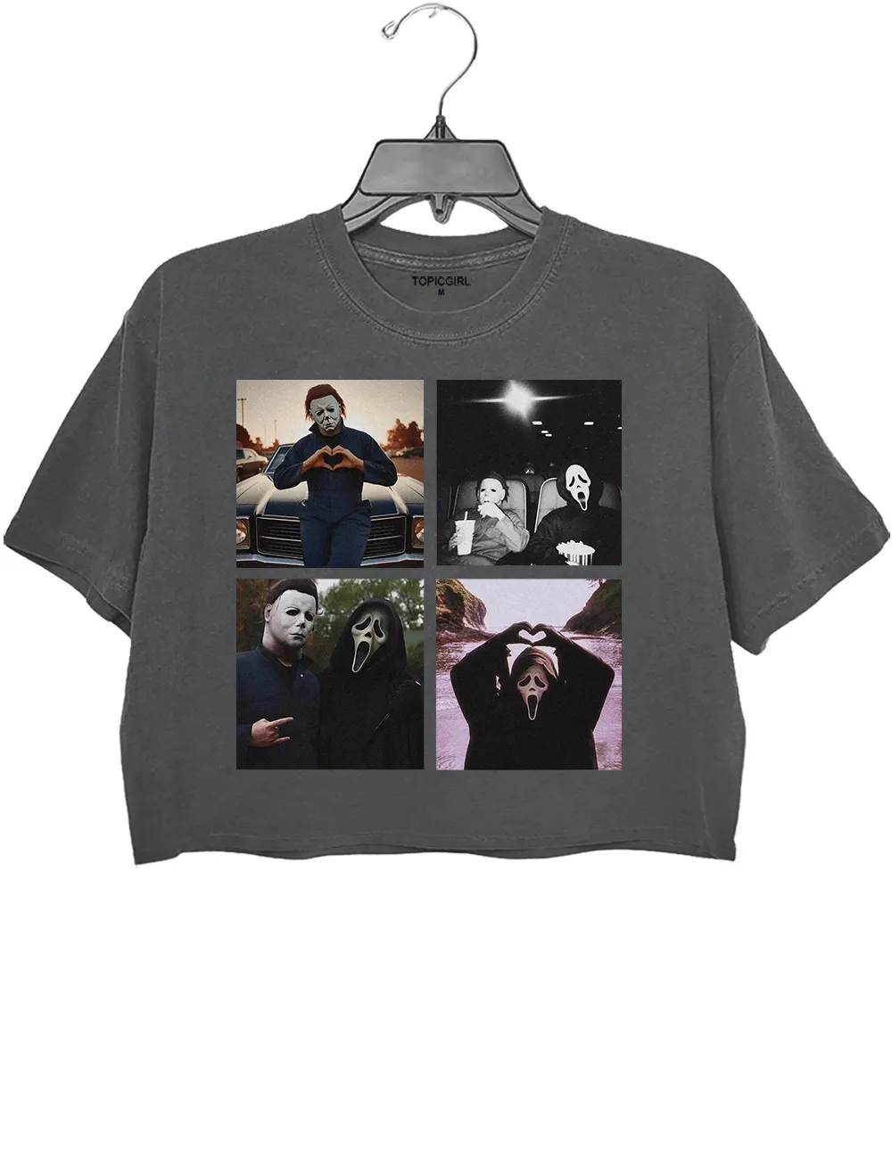 Michael Myers And Ghostface Crop Top sold by Topic Girl product image thumbnail 2