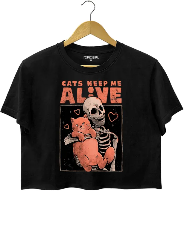 Cats Keep Me Alive Crop Top sold by Topic Girl