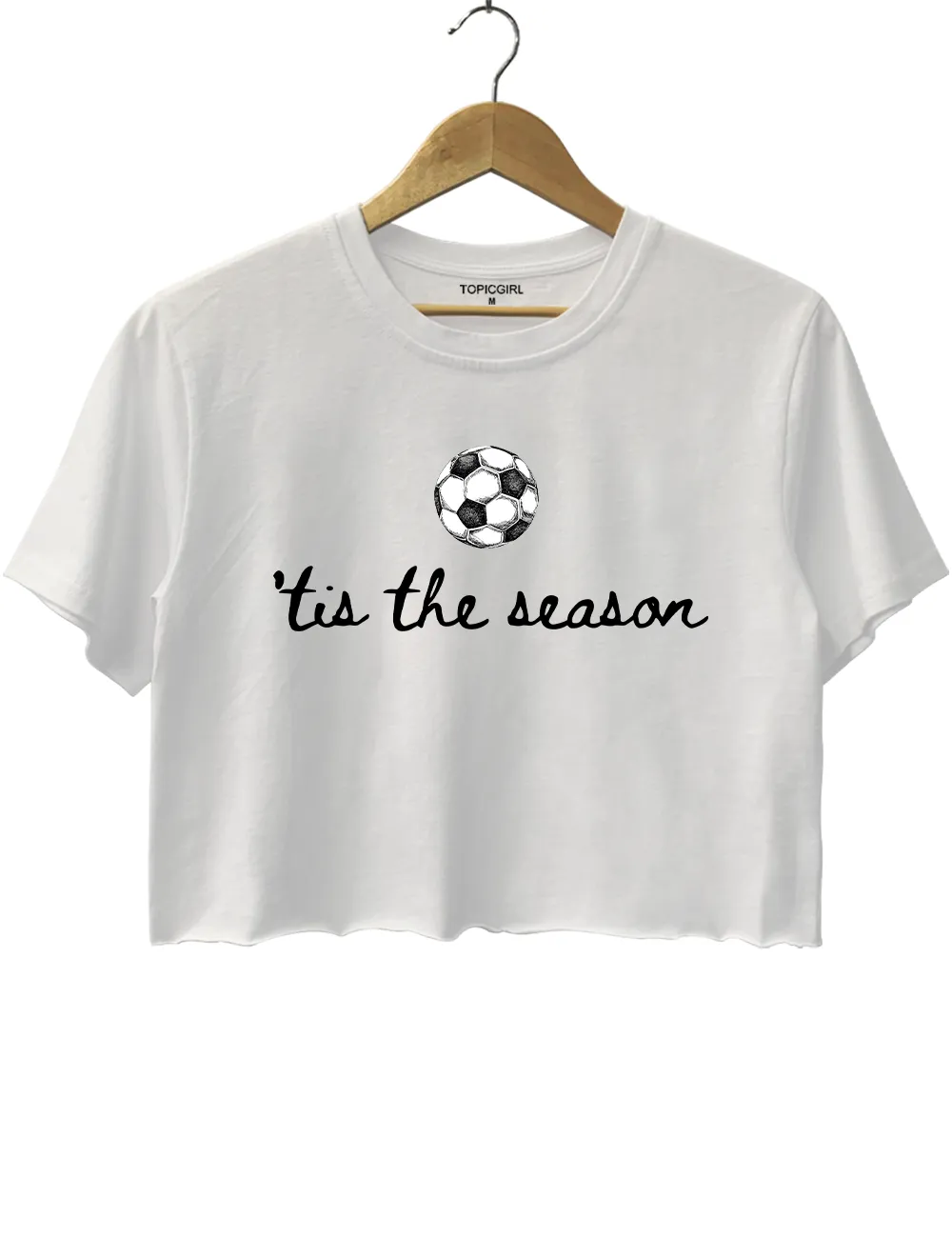 Tis The Season Soccer Ball Crop Top sold by Topic Girl product image thumbnail 2