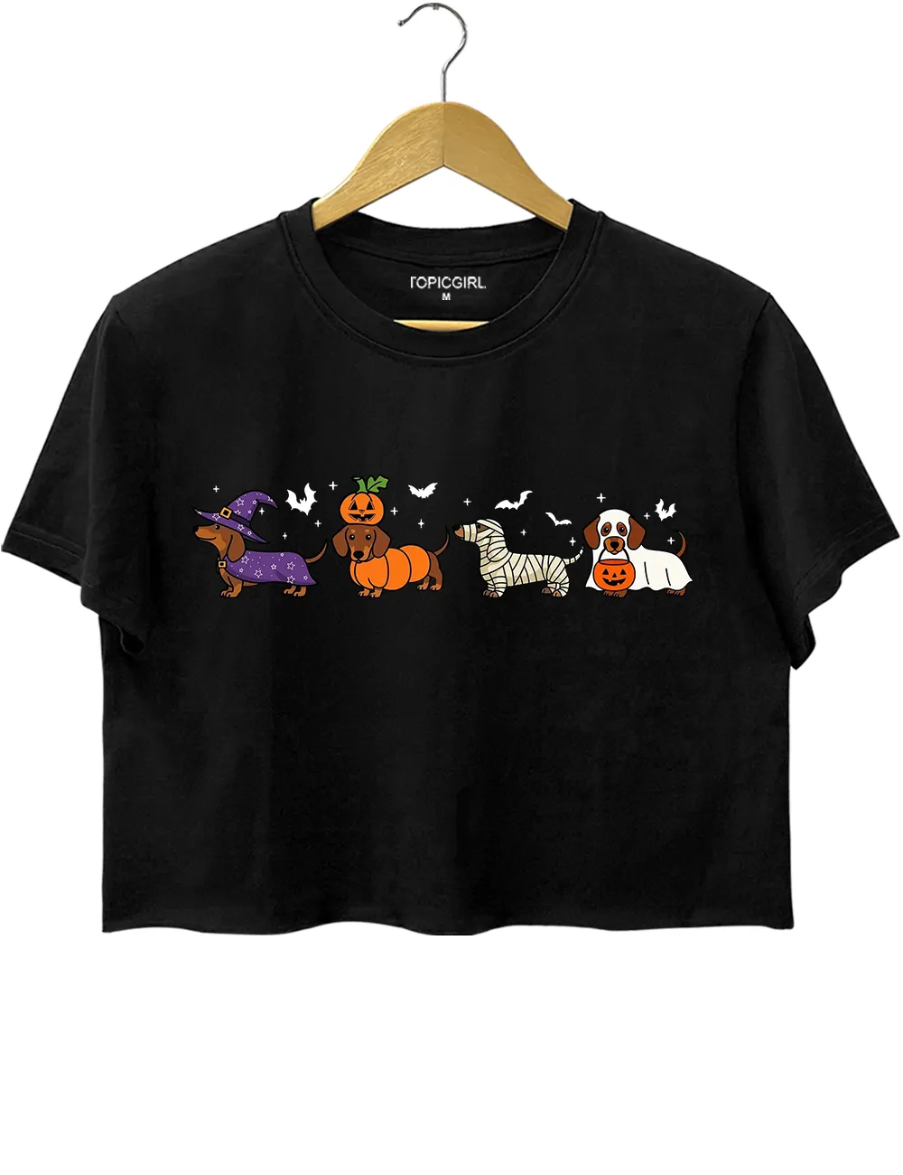 Halloween Dachshund Crop Top sold by Topic Girl product image thumbnail 3