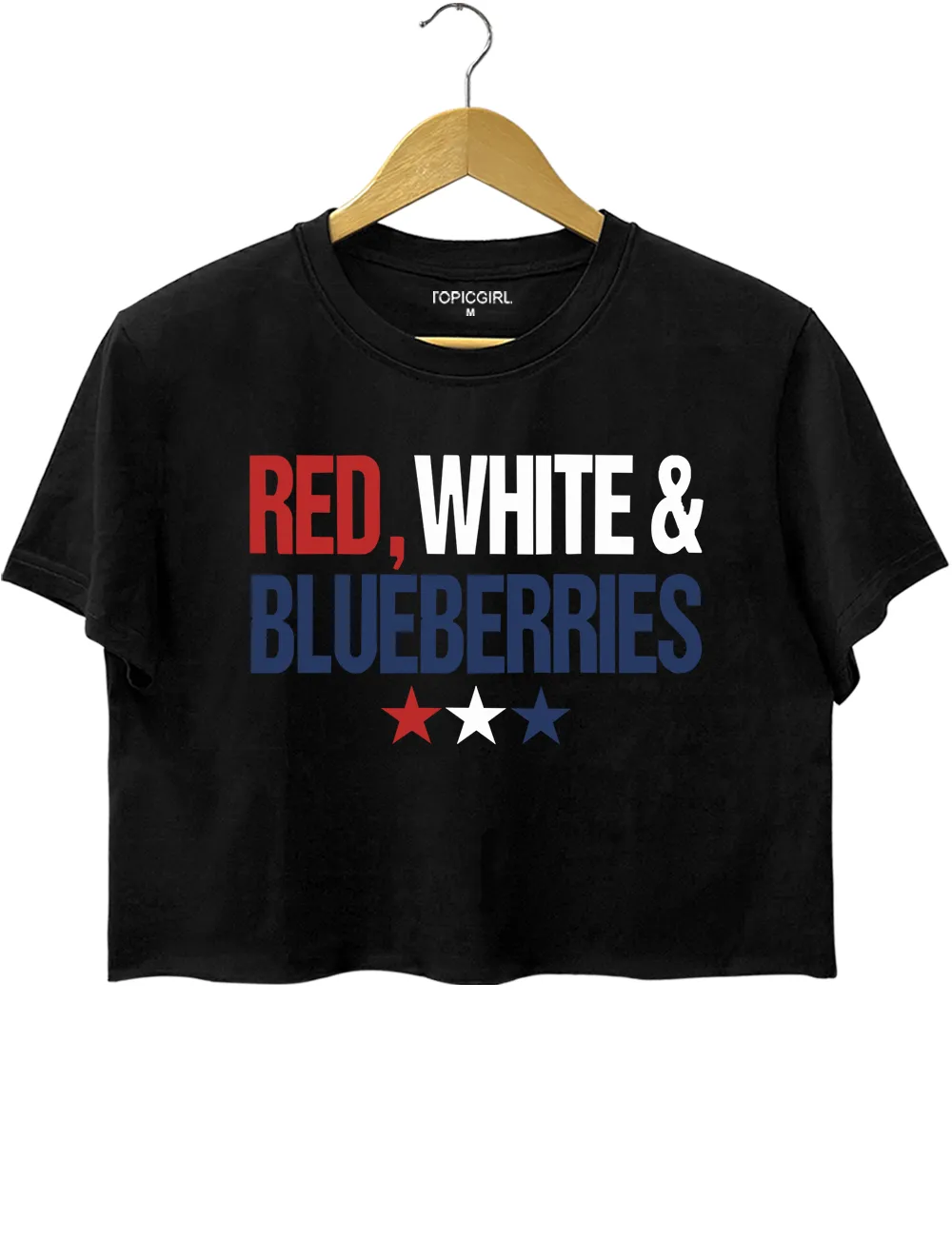 Red, White and Blueberries Memorial Freedom Human Rights Crop Top sold by Topic Girl product image thumbnail 3