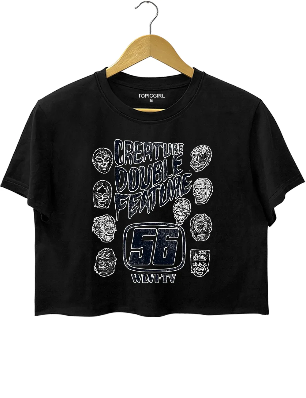 Creature Feature 70s Horror Crop Top sold by Topic Girl product image thumbnail 3