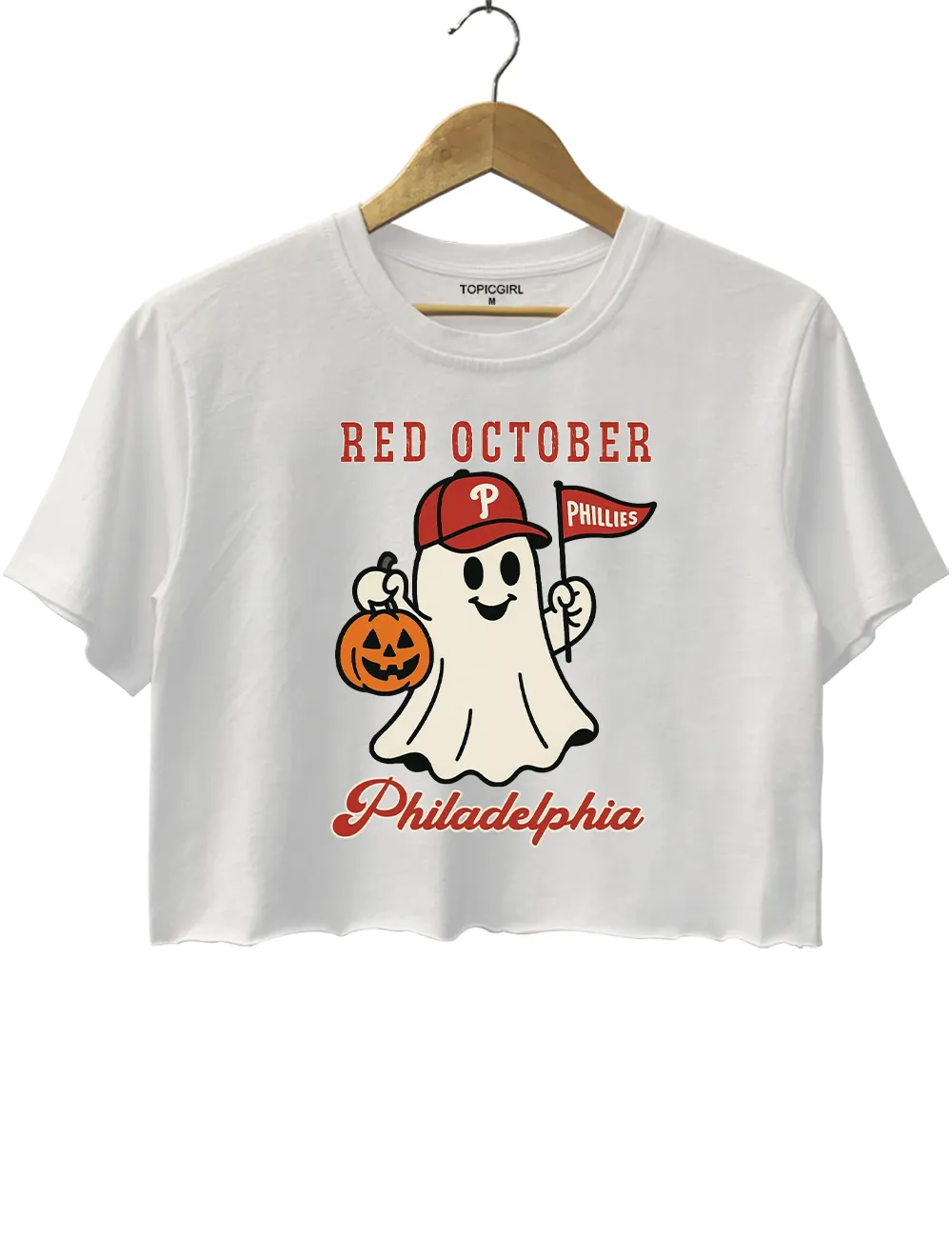 Red October Halloween Ghost Philadelphia Baseball sold by Topic Girl product image thumbnail 2