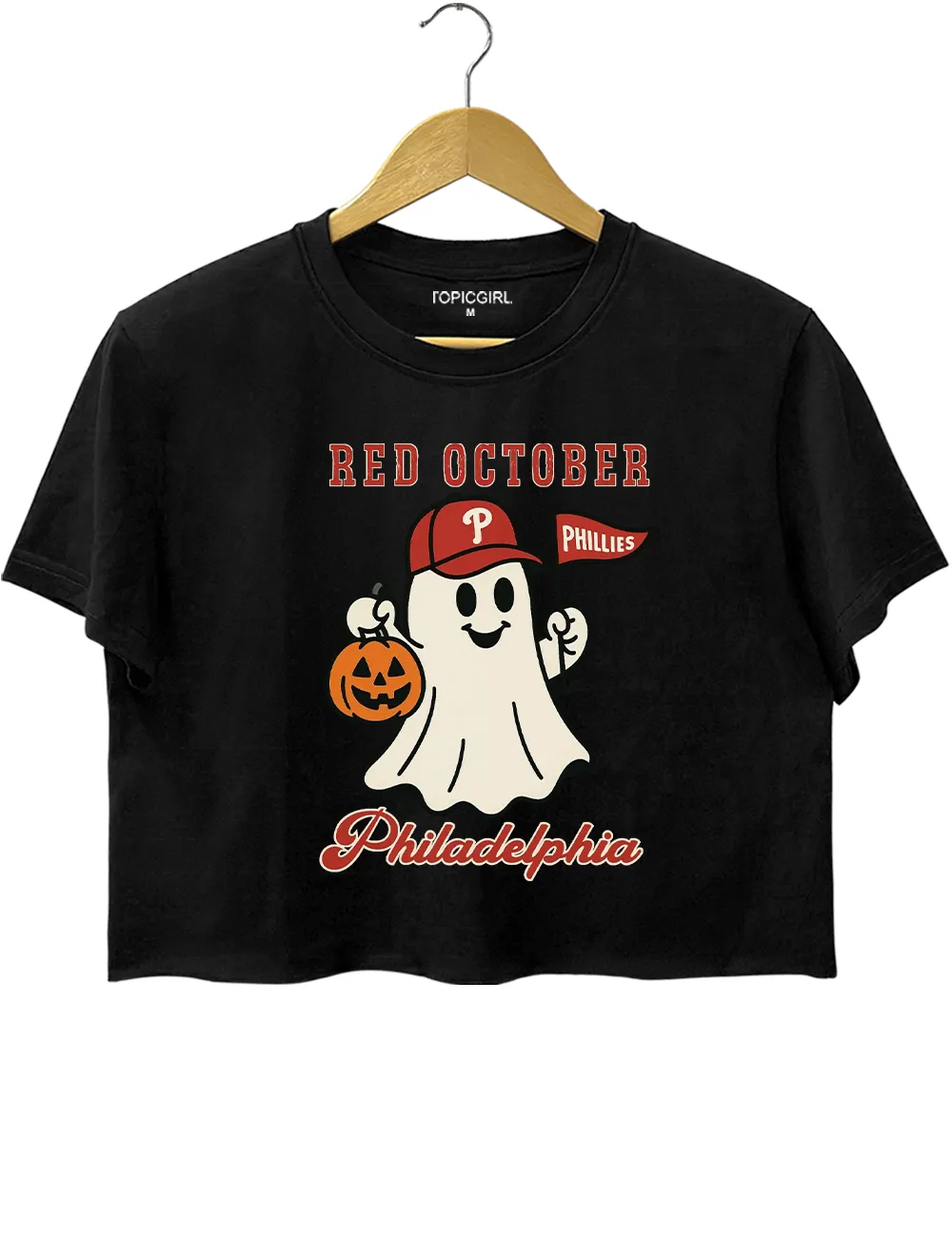 Red October Halloween Ghost Philadelphia Baseball sold by Topic Girl product image thumbnail 3