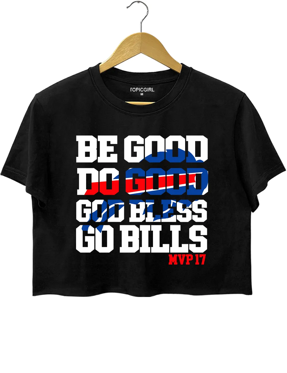 Be Good Do Good God Bless Go Bills MVP17 Crop Top sold by Topic Girl product image thumbnail 3