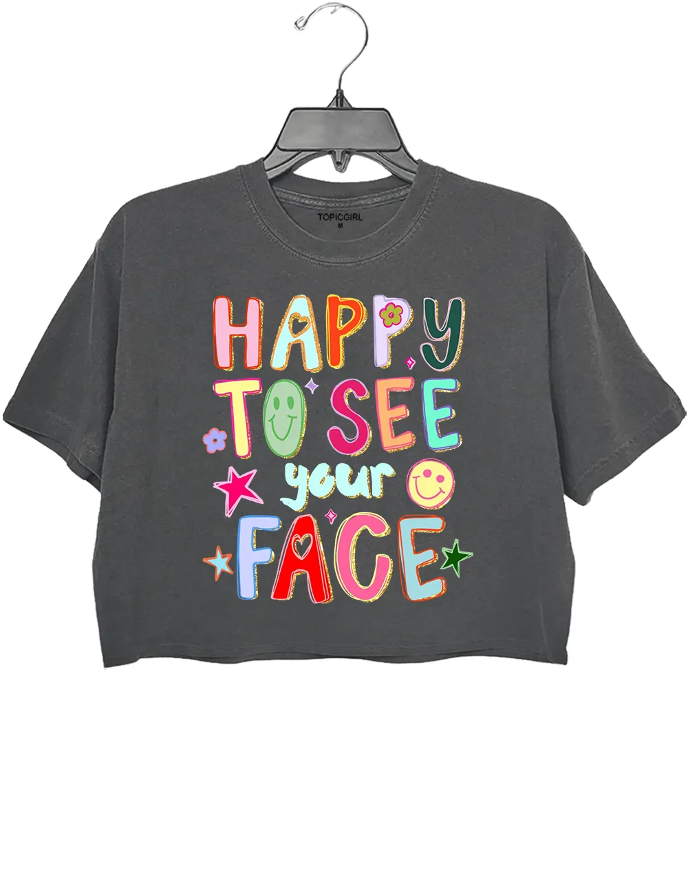 Happy To See Your Face Crop Top sold by Topic Girl