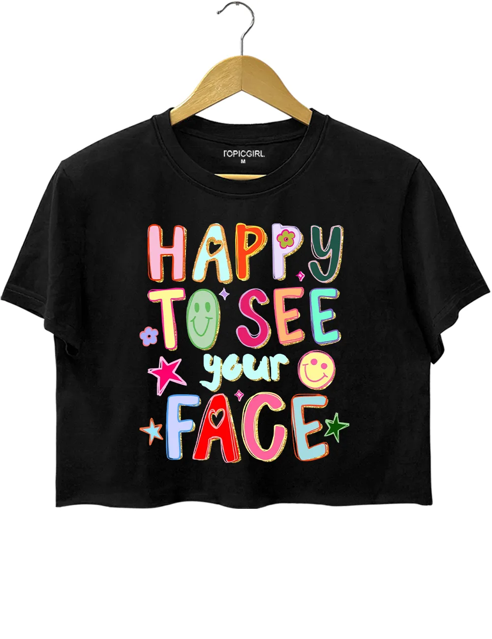 Happy To See Your Face Crop Top sold by Topic Girl product image thumbnail 3