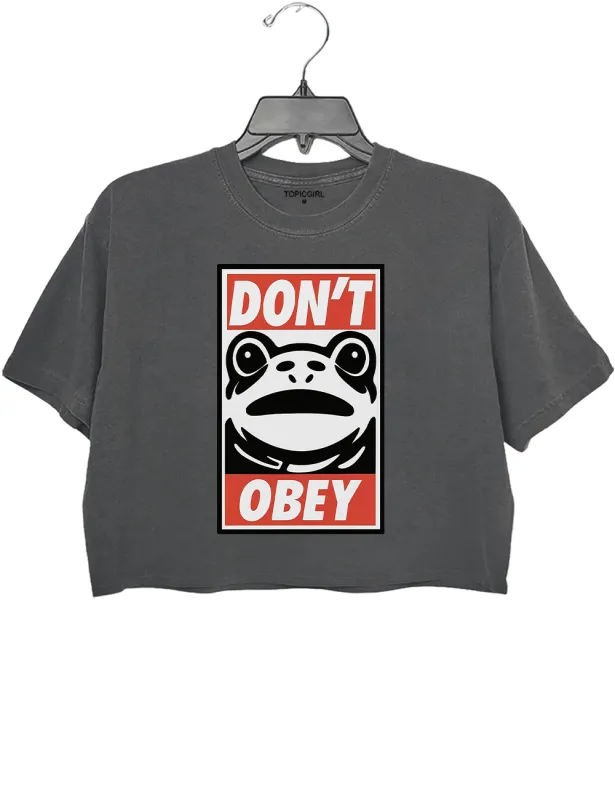 Portland Frog Demands That You Don't Obey Crop Top sold by Topic Girl