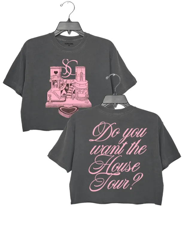 Sabrina Carpenter SC Do You Want House Espresso Crop Top sold by Topic Girl