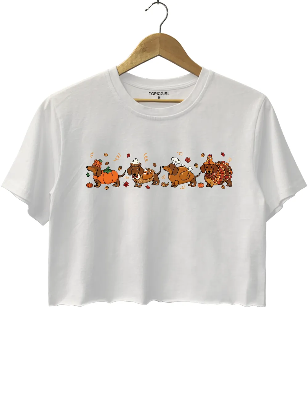 Turkey Dog Cute Wiener Dog Thanksgiving Crop Top sold by Topic Girl