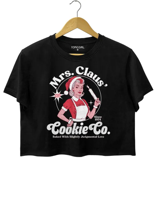 Mrs Claus Cookie Co Crop Top sold by Topic Girl