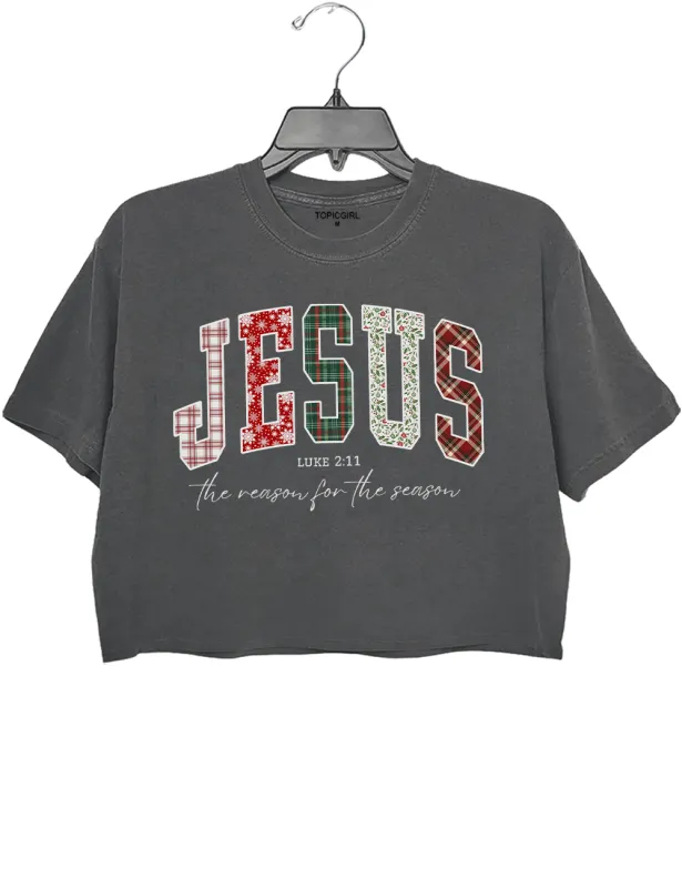 Jesus Loves You Christmas Bible Verse Crop Top sold by Topic Girl