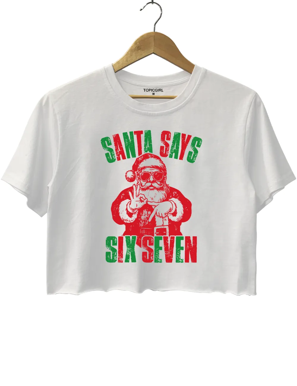 Santa Six Seven Crop Top sold by Topic Girl