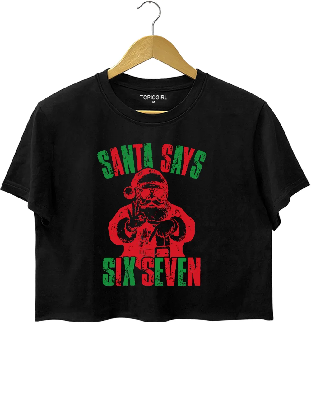Santa Six Seven Crop Top sold by Topic Girl product image thumbnail 3