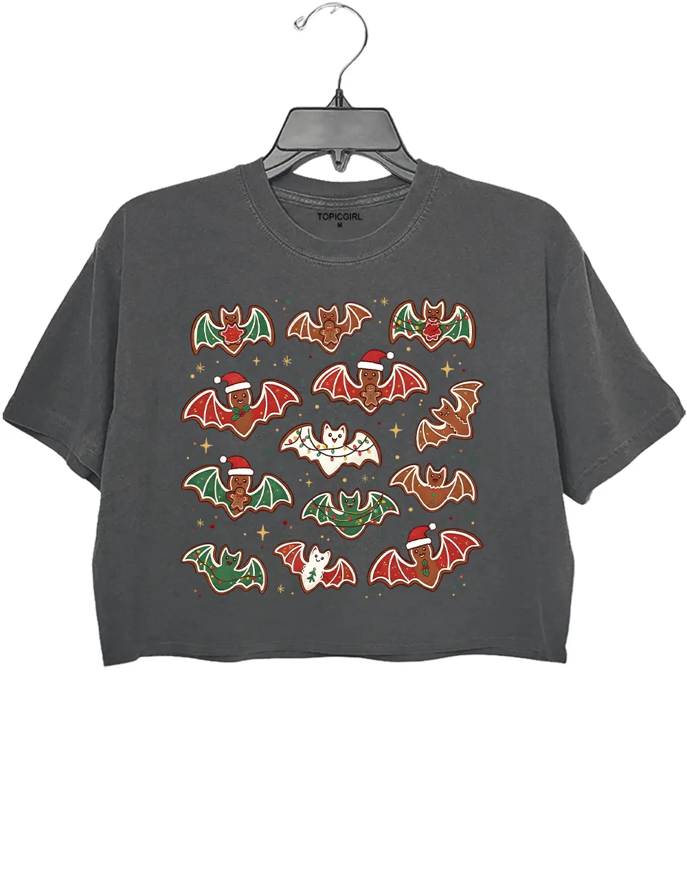Gingerbread bats lt's Frickin Bats Crop Top sold by Topic Girl