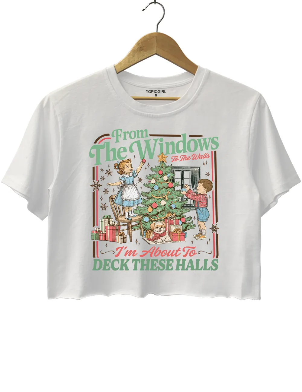 From The Windows To The Walls I'm About To Deck These Halls Crop Top sold by Topic Girl product image thumbnail 2