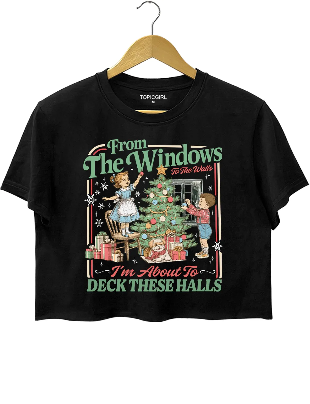 From The Windows To The Walls I'm About To Deck These Halls Crop Top sold by Topic Girl product image thumbnail 3