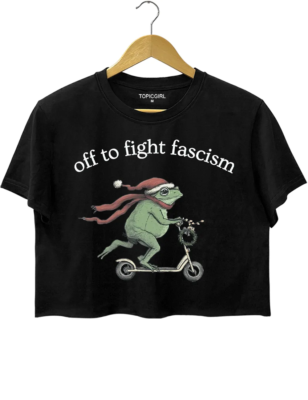 Off to Fight Fascism Crop Top sold by Topic Girl product image thumbnail 3