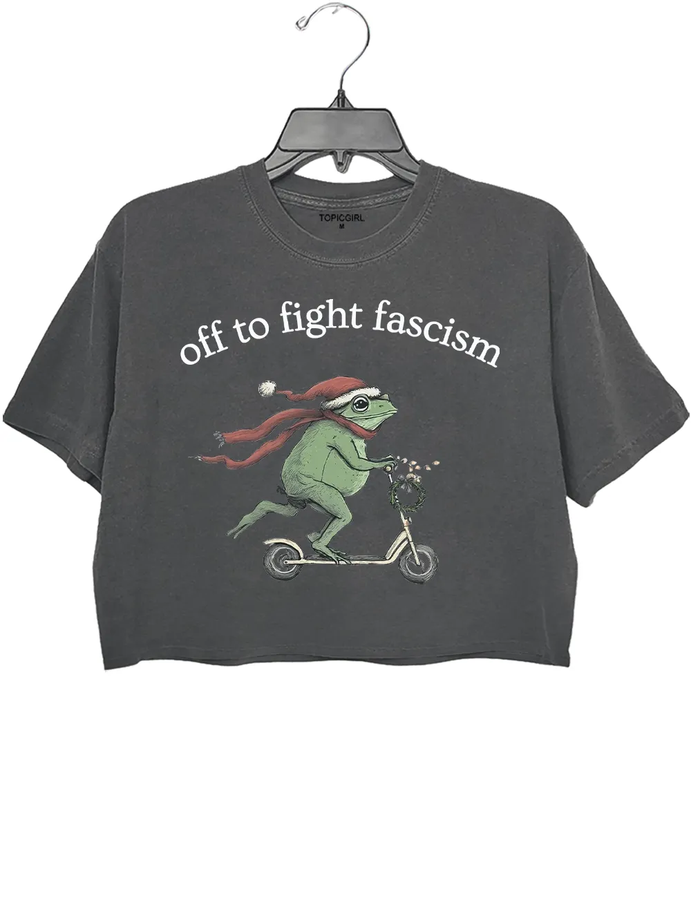 Off to Fight Fascism Crop Top sold by Topic Girl product image thumbnail 2