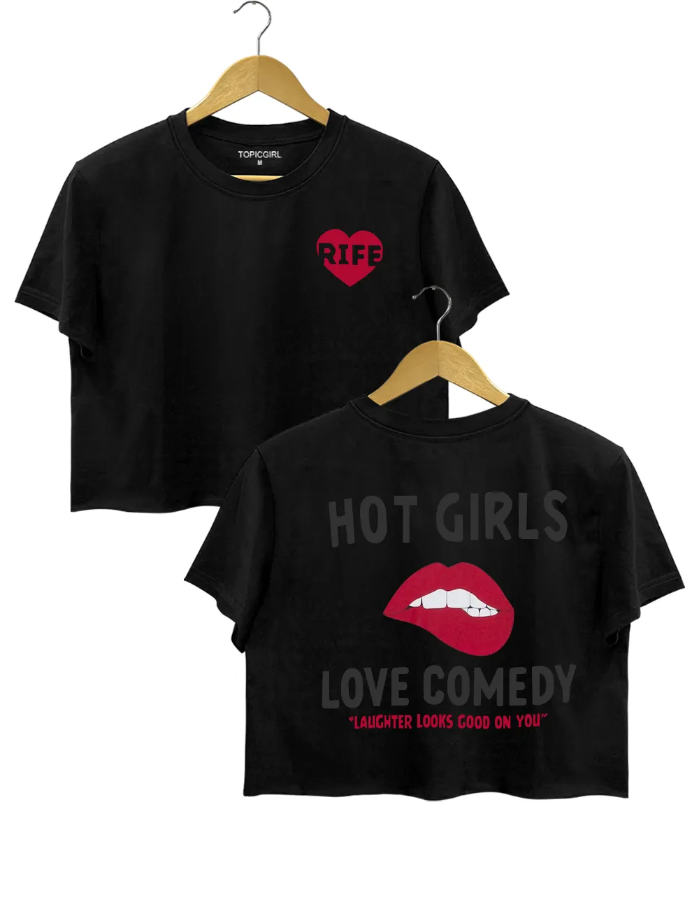 Hot Girls Love Comedy Crop Top sold by Topic Girl product image thumbnail 2