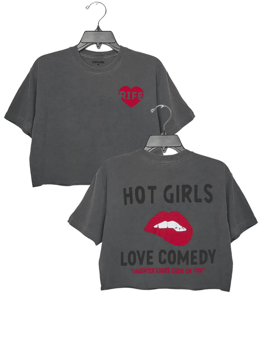 Hot Girls Love Comedy Crop Top sold by Topic Girl product image thumbnail 3
