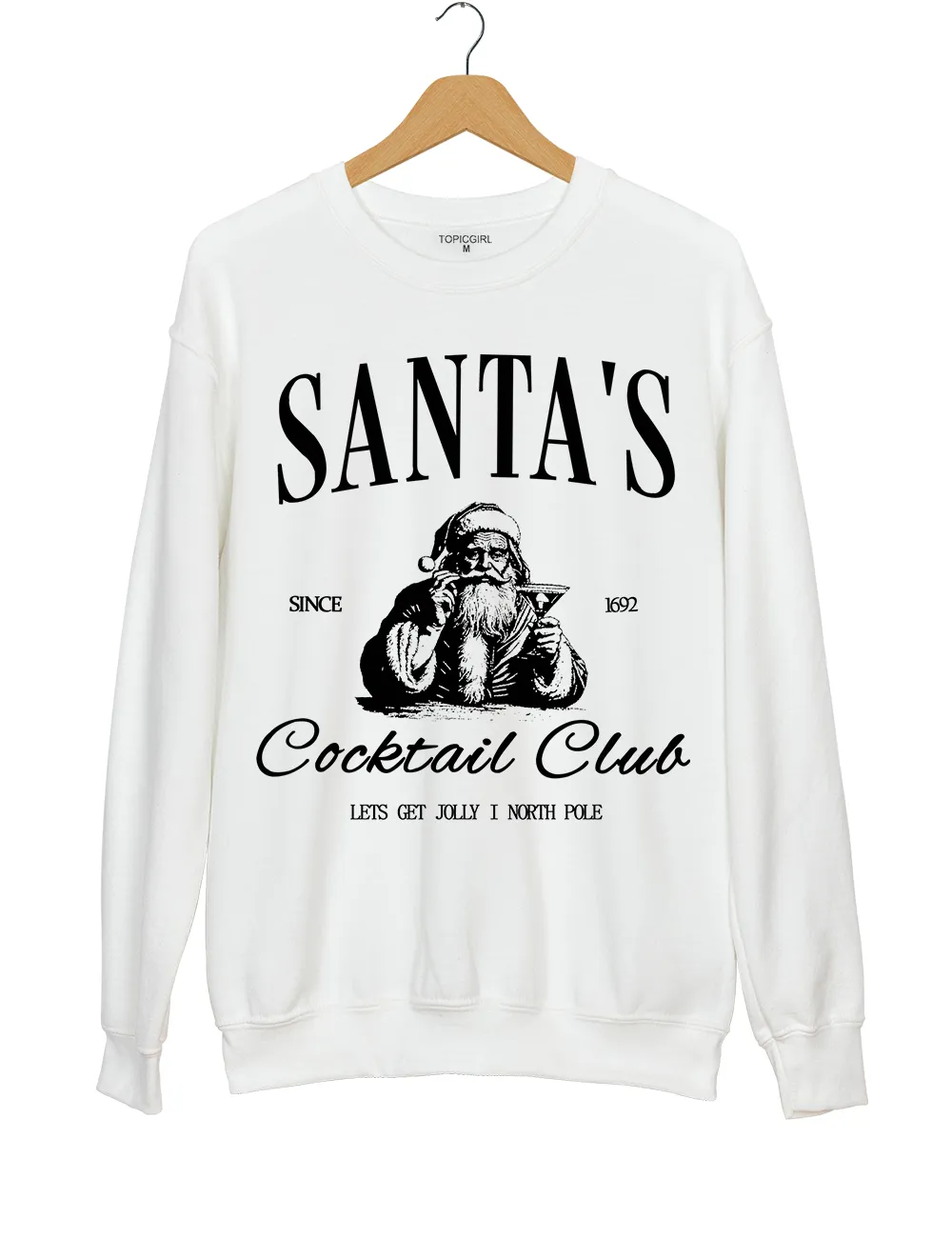 Santa's Cocktail Club Christmas Sweatshirt sold by Topic Girl
