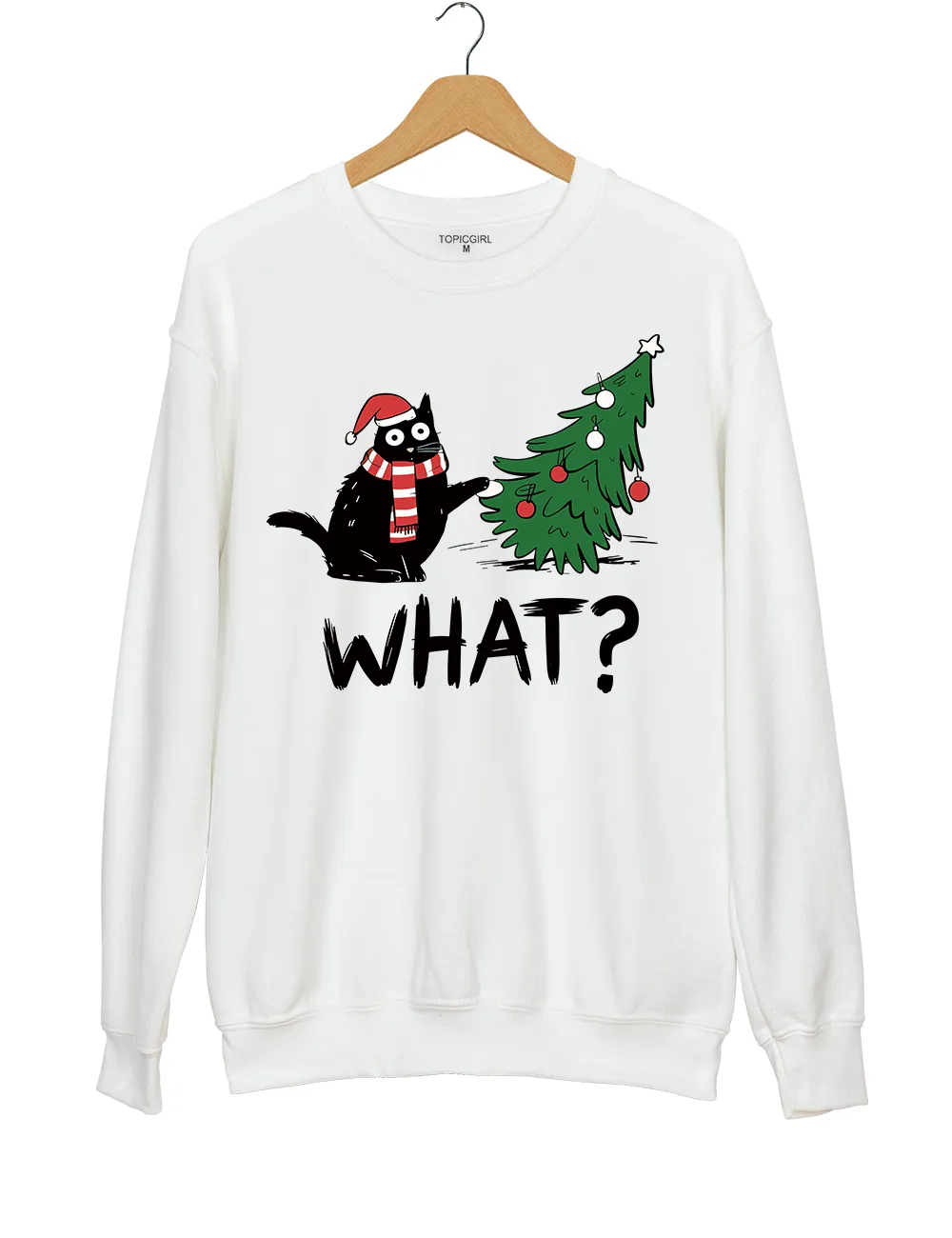 Funny Cat Christmas Tree Knocked Over Sweatshirt sold by Topic Girl product image thumbnail 2