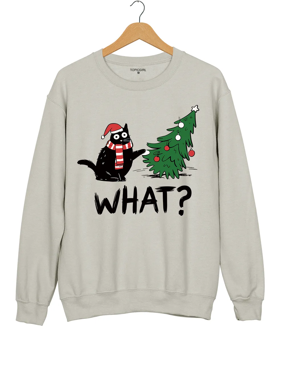 Funny Cat Christmas Tree Knocked Over Sweatshirt sold by Topic Girl
