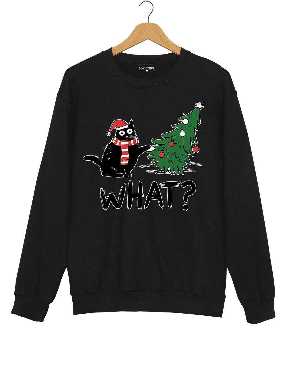 Funny Cat Christmas Tree Knocked Over Sweatshirt sold by Topic Girl product image thumbnail 3