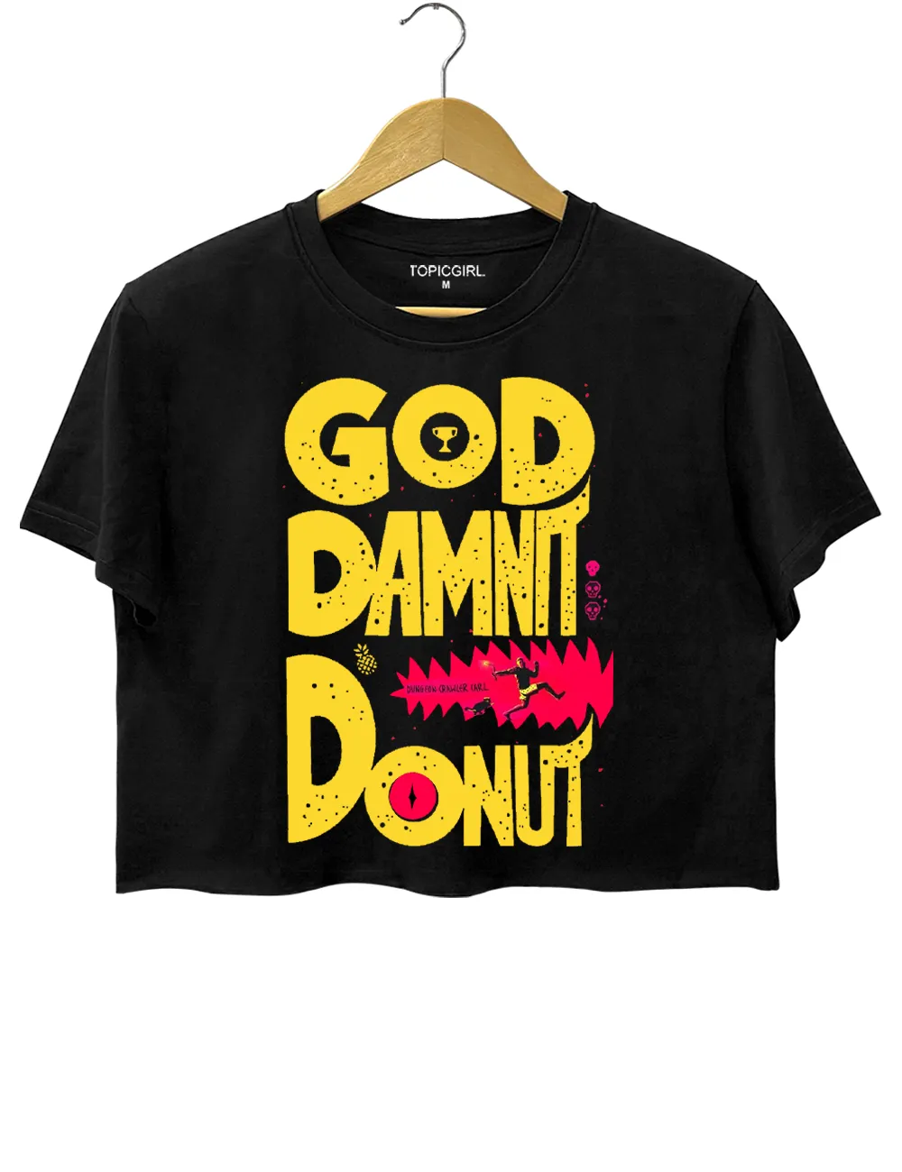 Dungeon Crawler Carl God damnit Donut Crop Top sold by Topic Girl