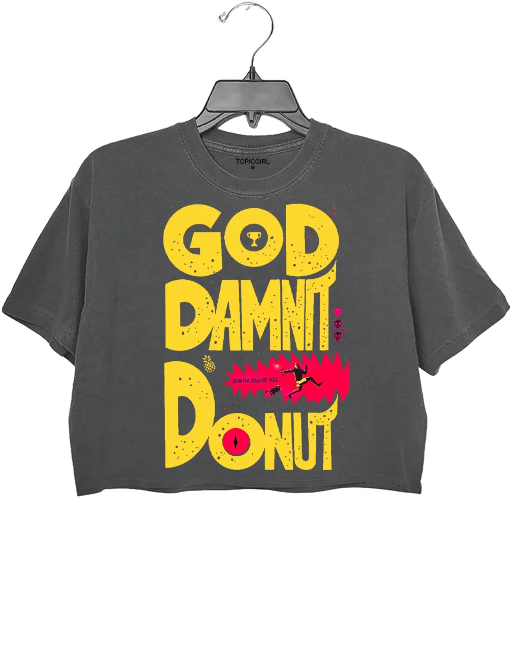 Dungeon Crawler Carl God damnit Donut Crop Top sold by Topic Girl product image thumbnail 2