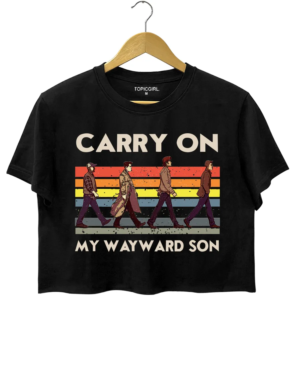 Supernatural Carry On My Wayward Son Crop Top sold by Topic Girl product image thumbnail 2