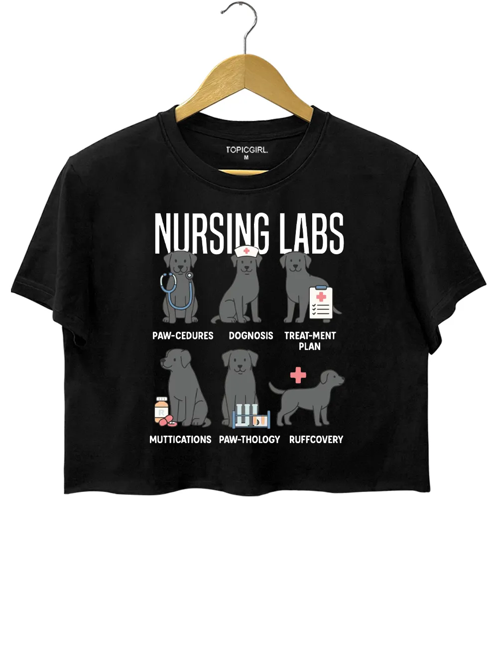 Black Lab Dogs Nursing Labs Crop Top sold by Topic Girl