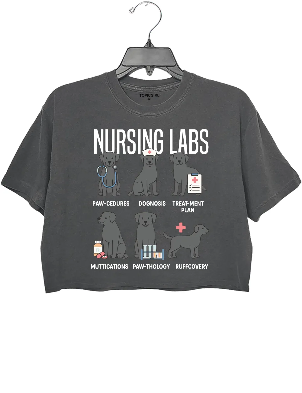 Black Lab Dogs Nursing Labs Crop Top sold by Topic Girl product image thumbnail 2