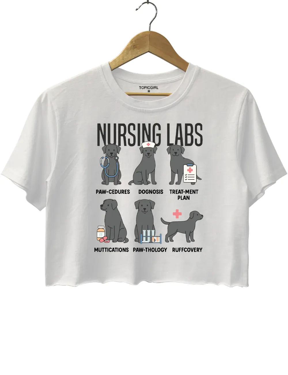 Black Lab Dogs Nursing Labs Crop Top sold by Topic Girl product image thumbnail 3