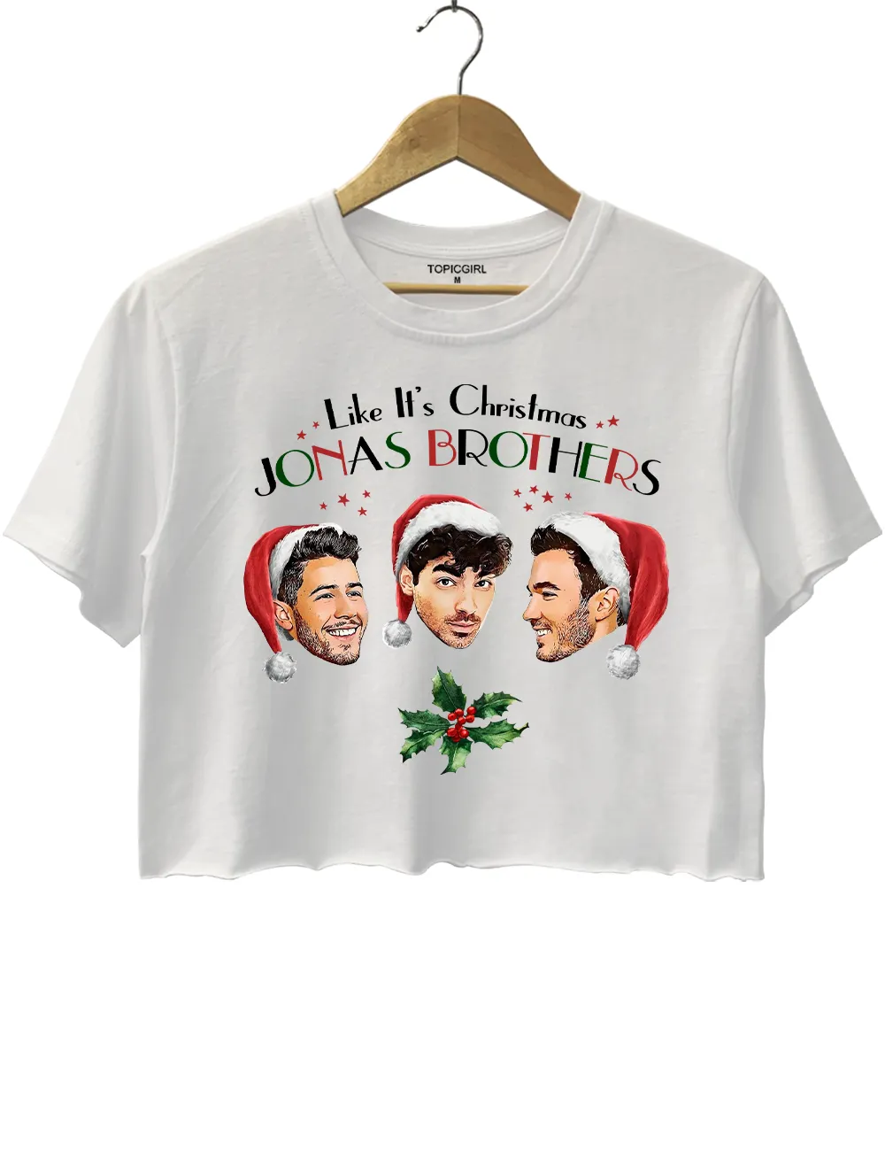 Like It's Christmas Jonas Brothers Crop Top sold by Topic Girl product image thumbnail 2