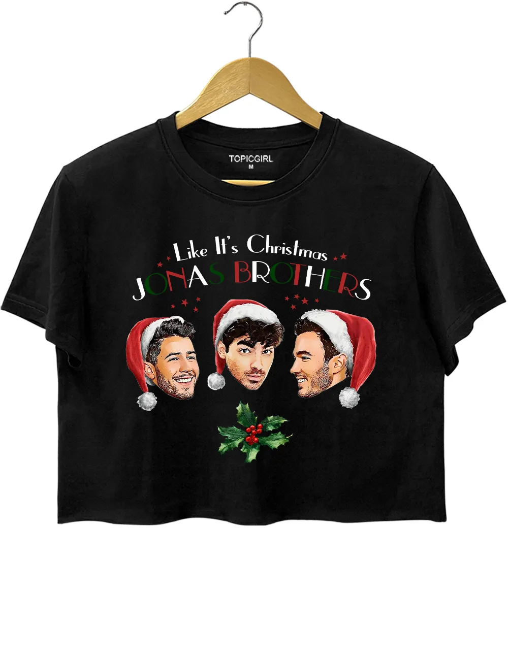 Like It's Christmas Jonas Brothers Crop Top sold by Topic Girl product image thumbnail 3