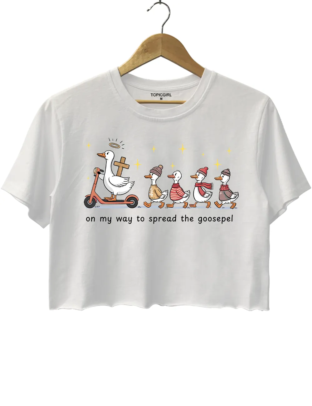 Funny Goose Christian Crop Top sold by Topic Girl