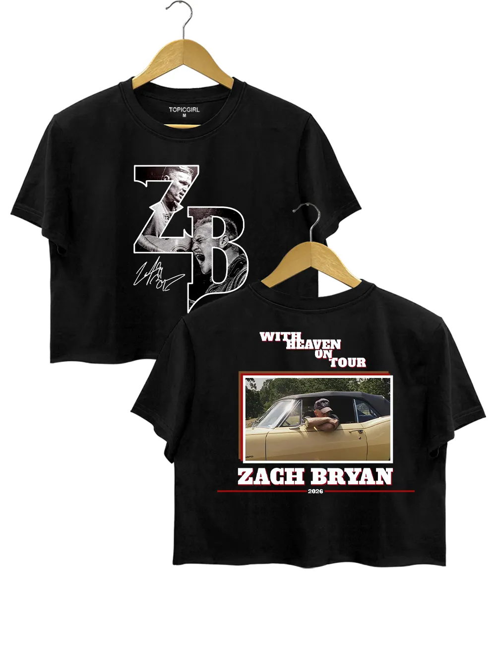 Zach Bryan With Heaven On Tour 2026 Crop Top sold by Topic Girl product image thumbnail 4