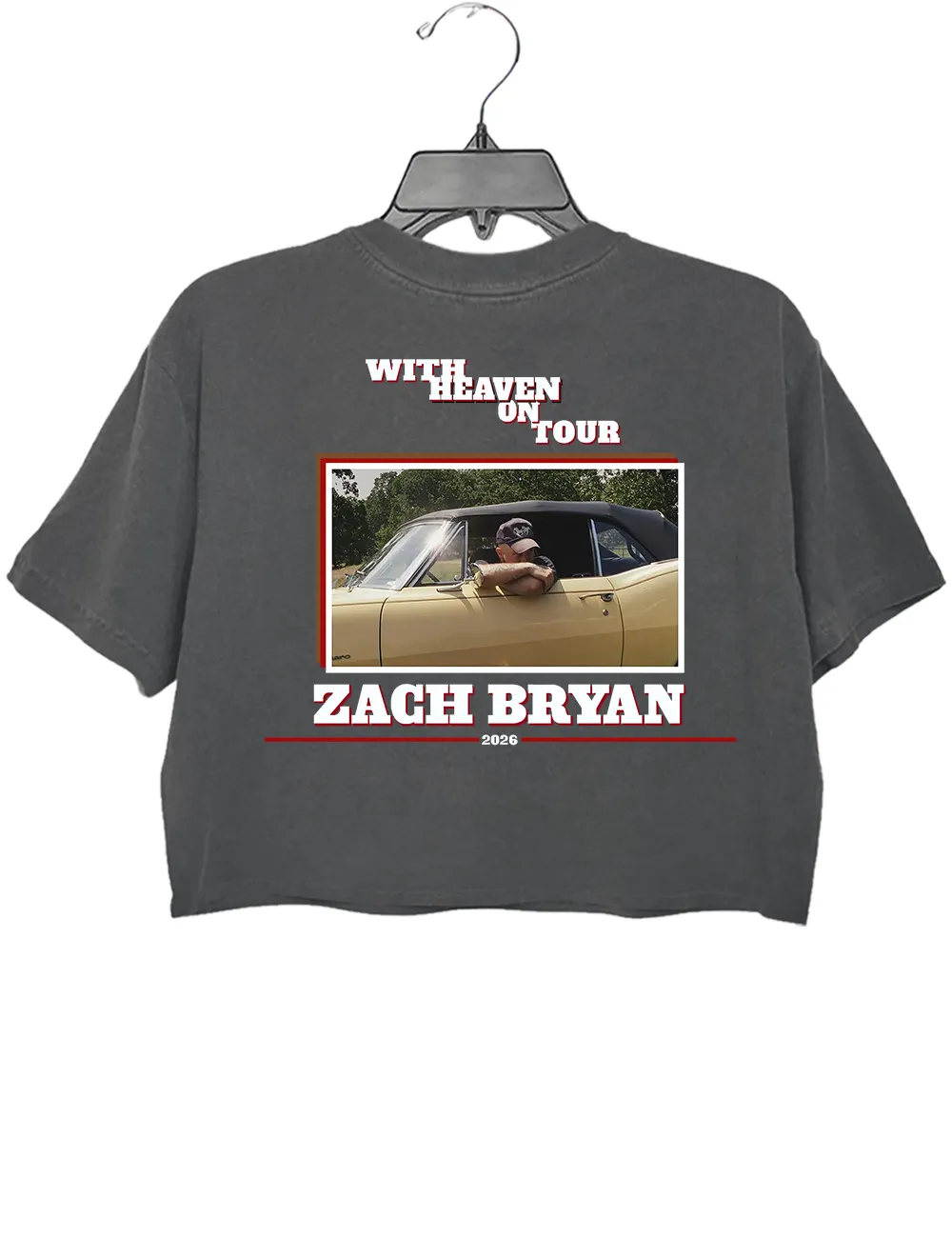 Zach Bryan With Heaven On Tour 2026 Crop Top sold by Topic Girl product image thumbnail 3