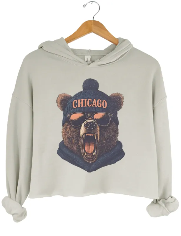 Vintage Chicago Football Crop Hoodie sold by Topic Girl