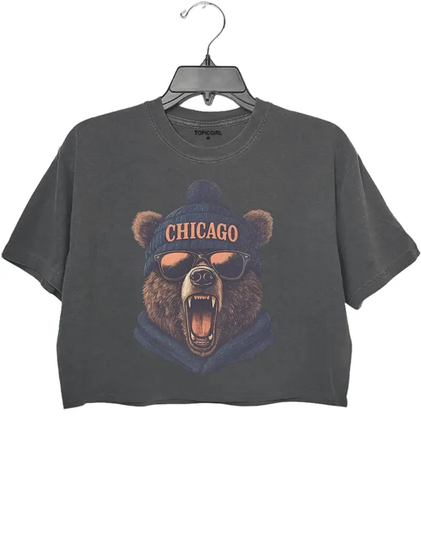 Vintage Chicago Football Crop Top sold by Topic Girl