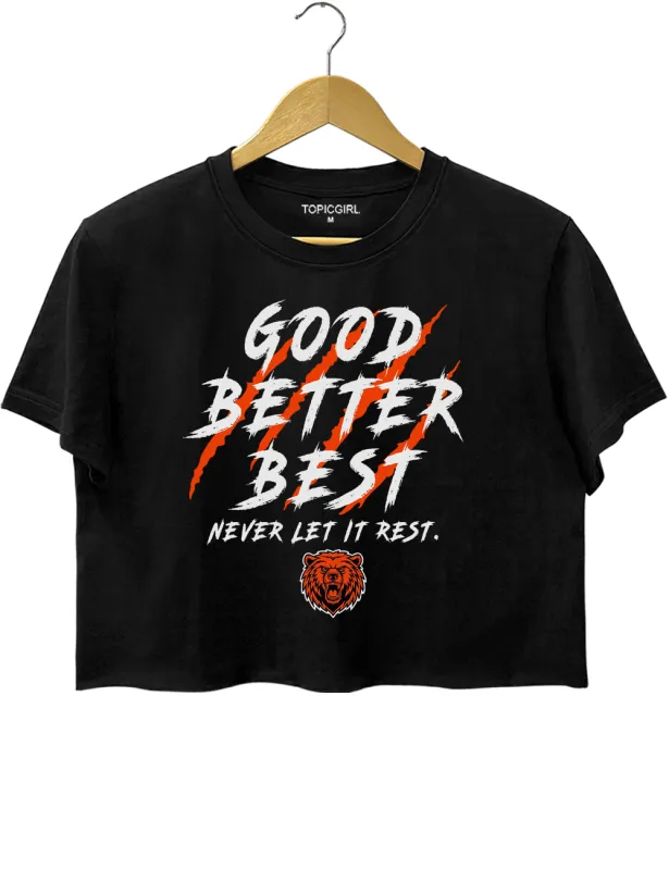 Chicago Football Good Better Best Never Let It Rest Crop Top sold by Topic Girl