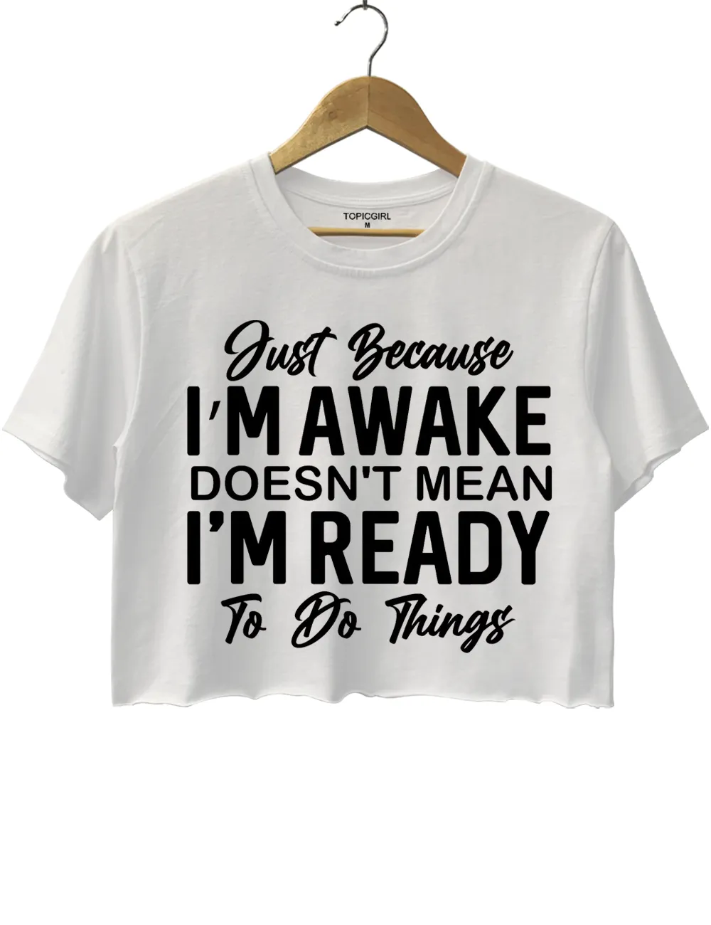 Just Because I'm Awake Crop Top sold by Topic Girl product image thumbnail 2