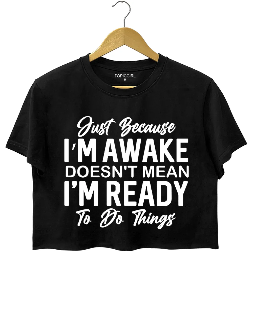 Just Because I'm Awake Crop Top sold by Topic Girl product image thumbnail 3