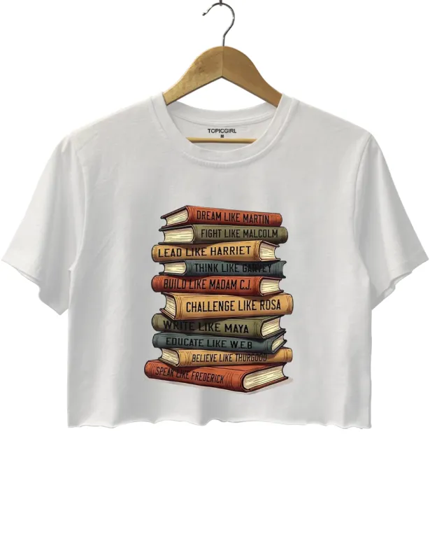 Black History Inspirational Books Crop Top sold by Topic Girl