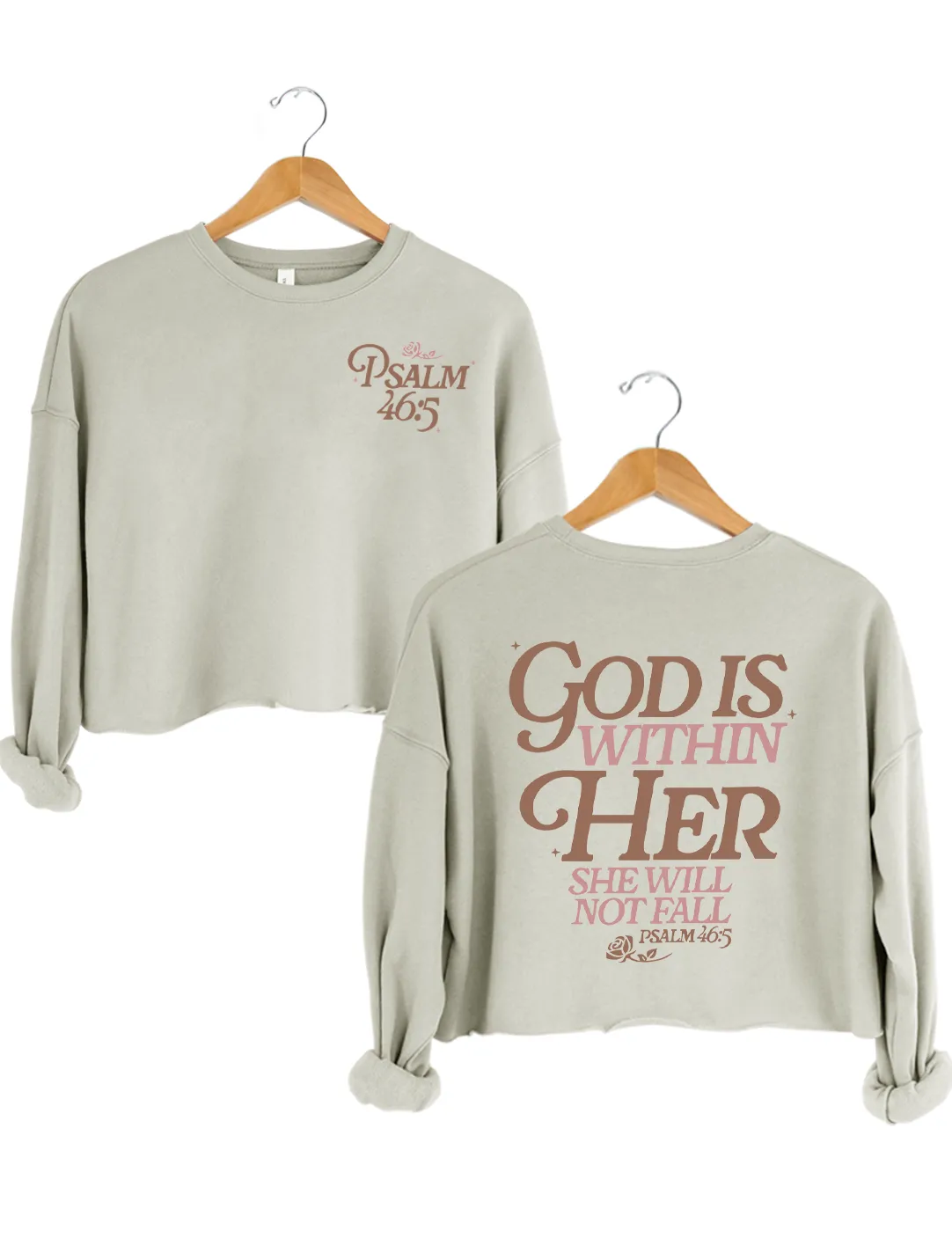 God Is Within Her Psalm 46:5 Crop Sweatshirt sold by Topic Girl