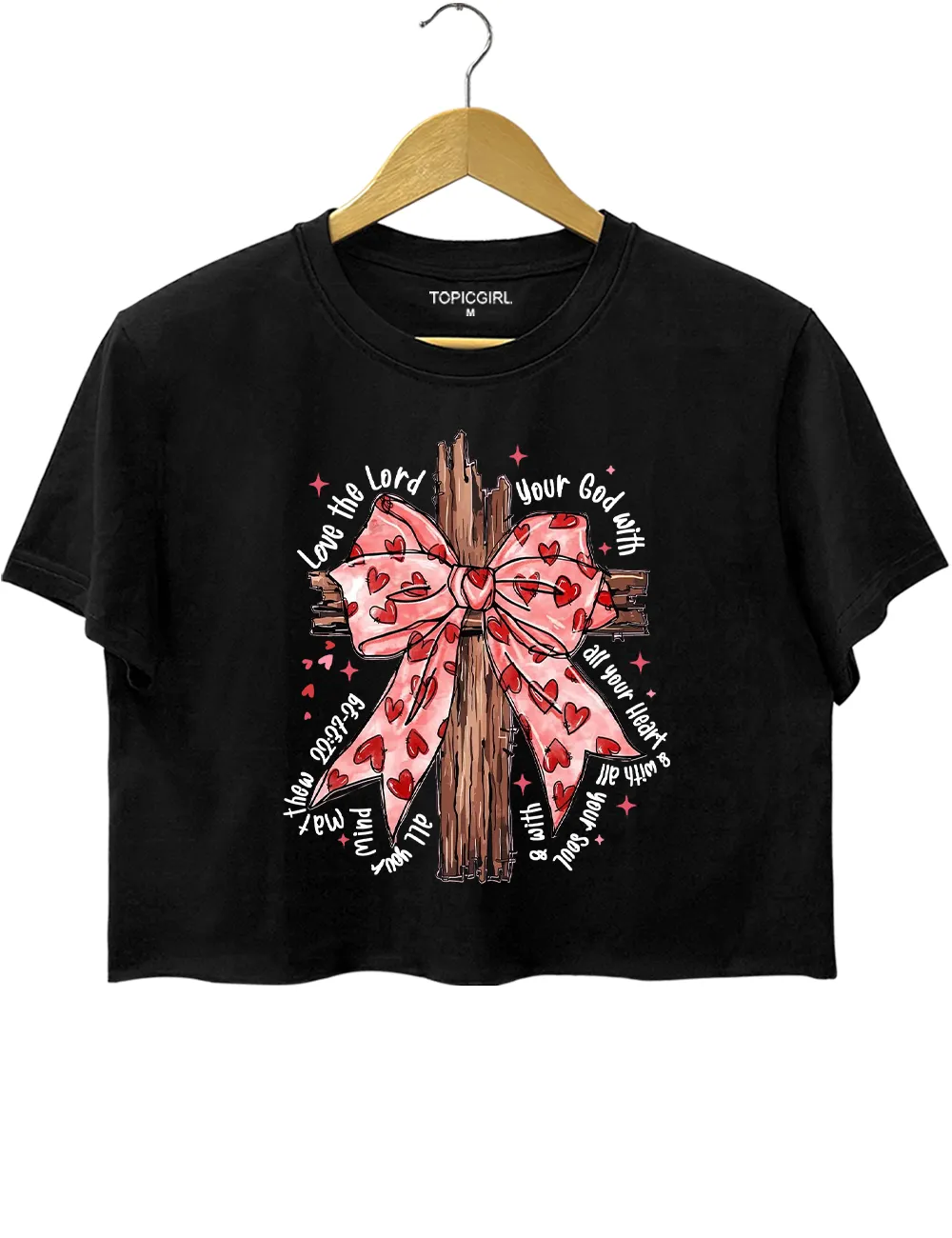 Christian Valentine's Day Love The Lord God Is Love Crop Top sold by Topic Girl product image thumbnail 3