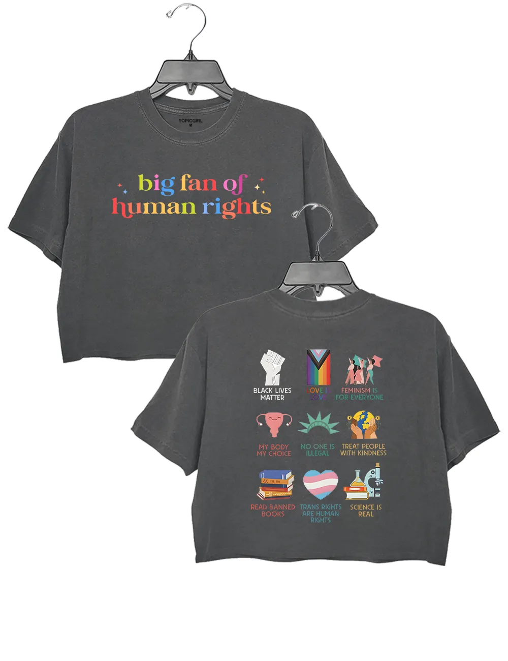 Big Fan Of Human Rights Crop Top sold by Topic Girl