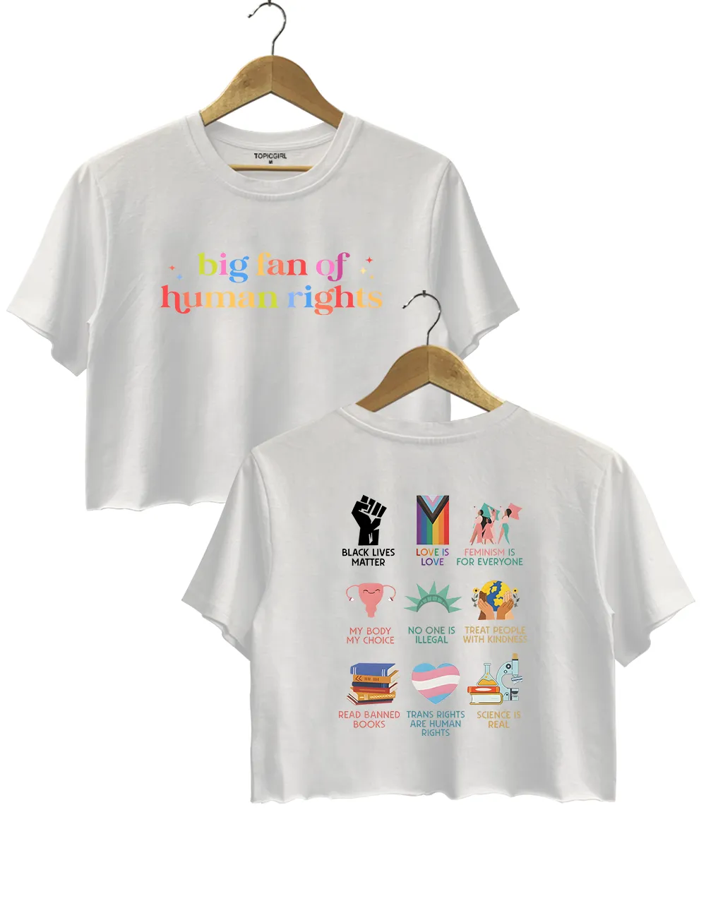 Big Fan Of Human Rights Crop Top sold by Topic Girl product image thumbnail 2